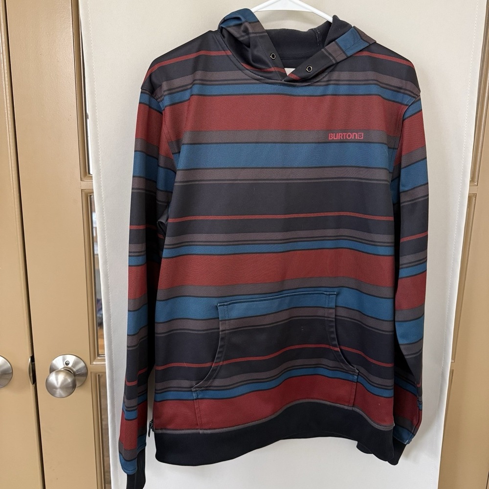 Burton Men's‎ Medium Striped Pullover Hoodie Sweatshirt Pocket
